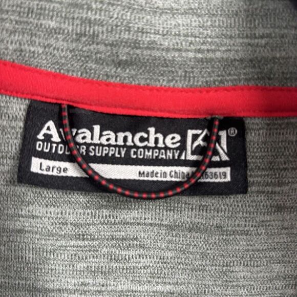 Avalanche Fleece Sweatshirt Mens Large Gray 1/4 Zip Marled Hiking Outdoor - Picture 5 of 8